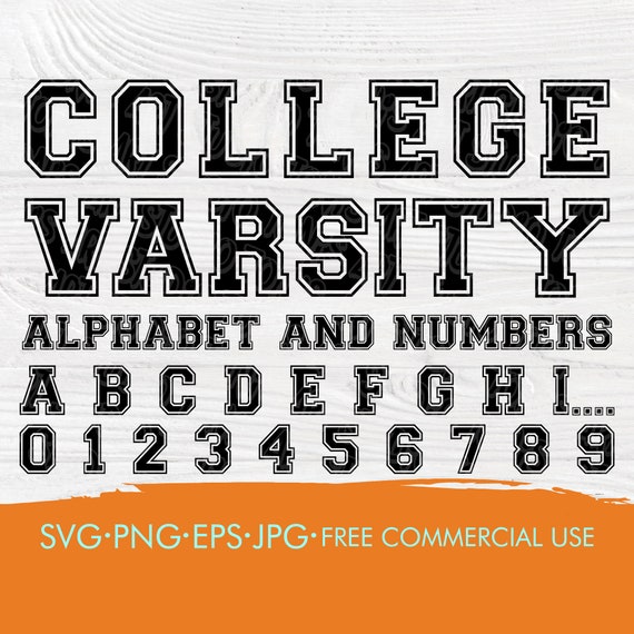 Varsity font SVG College font svg Varsity alphabet svg | Etsy