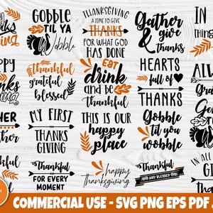 Thanksgiving SVG Bundle, Dankbares SVG, Gesegnetes SVG