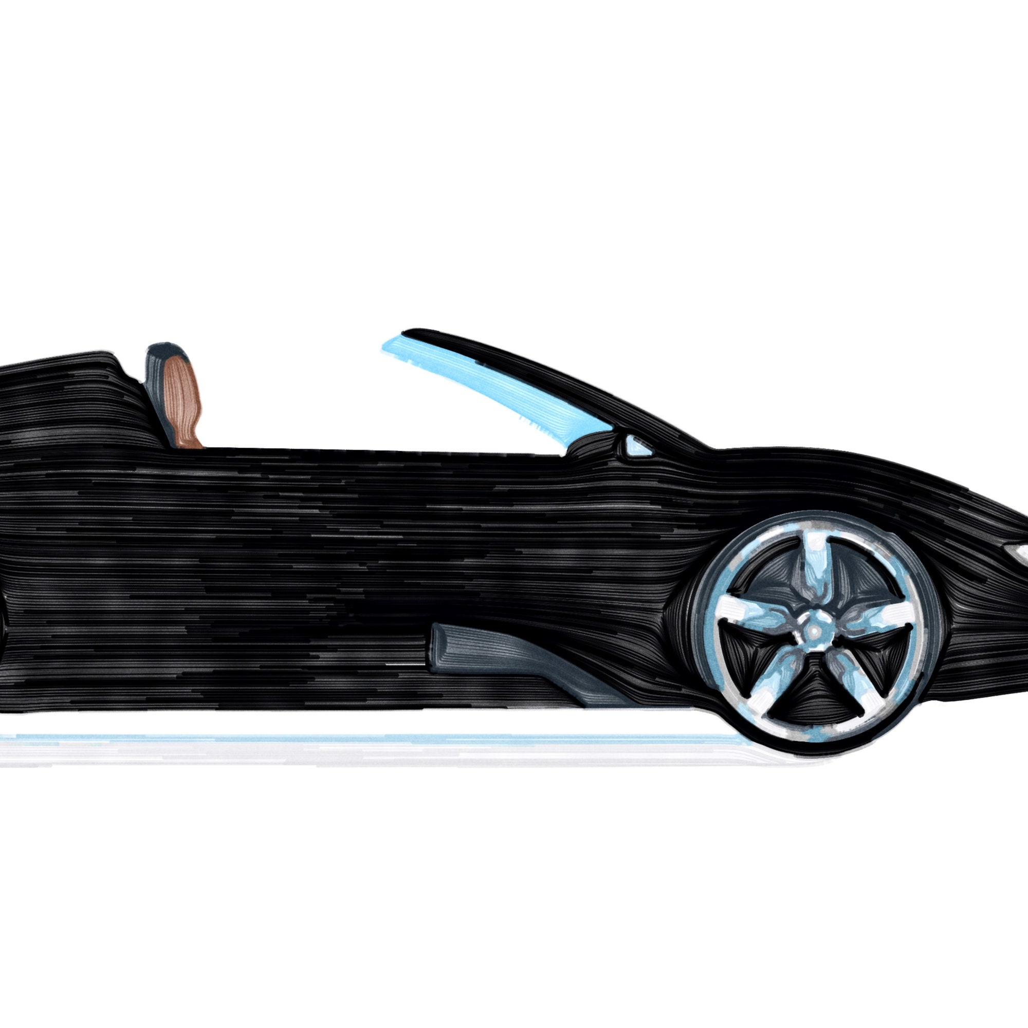 Car Art Print, Modern Wall Art, Nursery Prints, Car Watercolor, Car