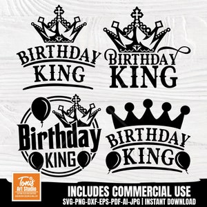 Birthday king svg, birthday boy svg bundle, birthday king shirt, king birthday svg, birthday for man, dad, grandpa, png dxf eps pdf, cricut