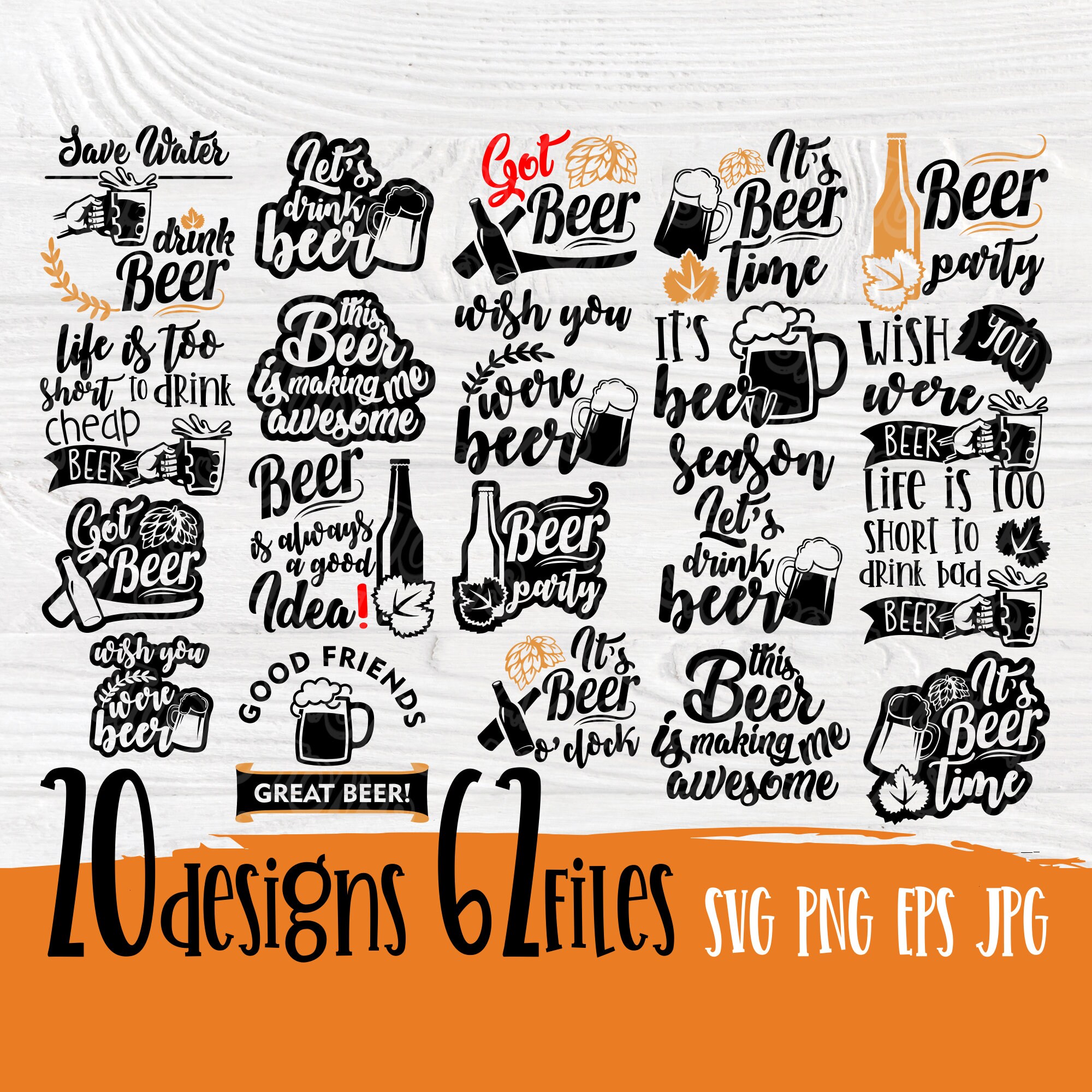 Download Beer SVG | Beer bundle SVG | Beer silhouette | Beers svg ...