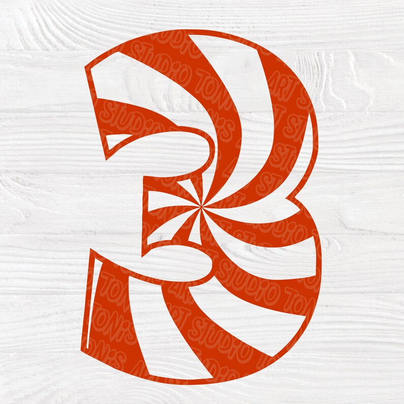 Candy number SVG Numbers cut files Christmas candy Candy Etsy