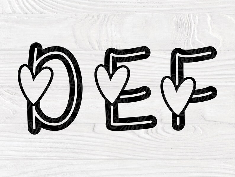 Download Valentine Schrift SVG Herz Alphabet geschnitten Datei | Etsy