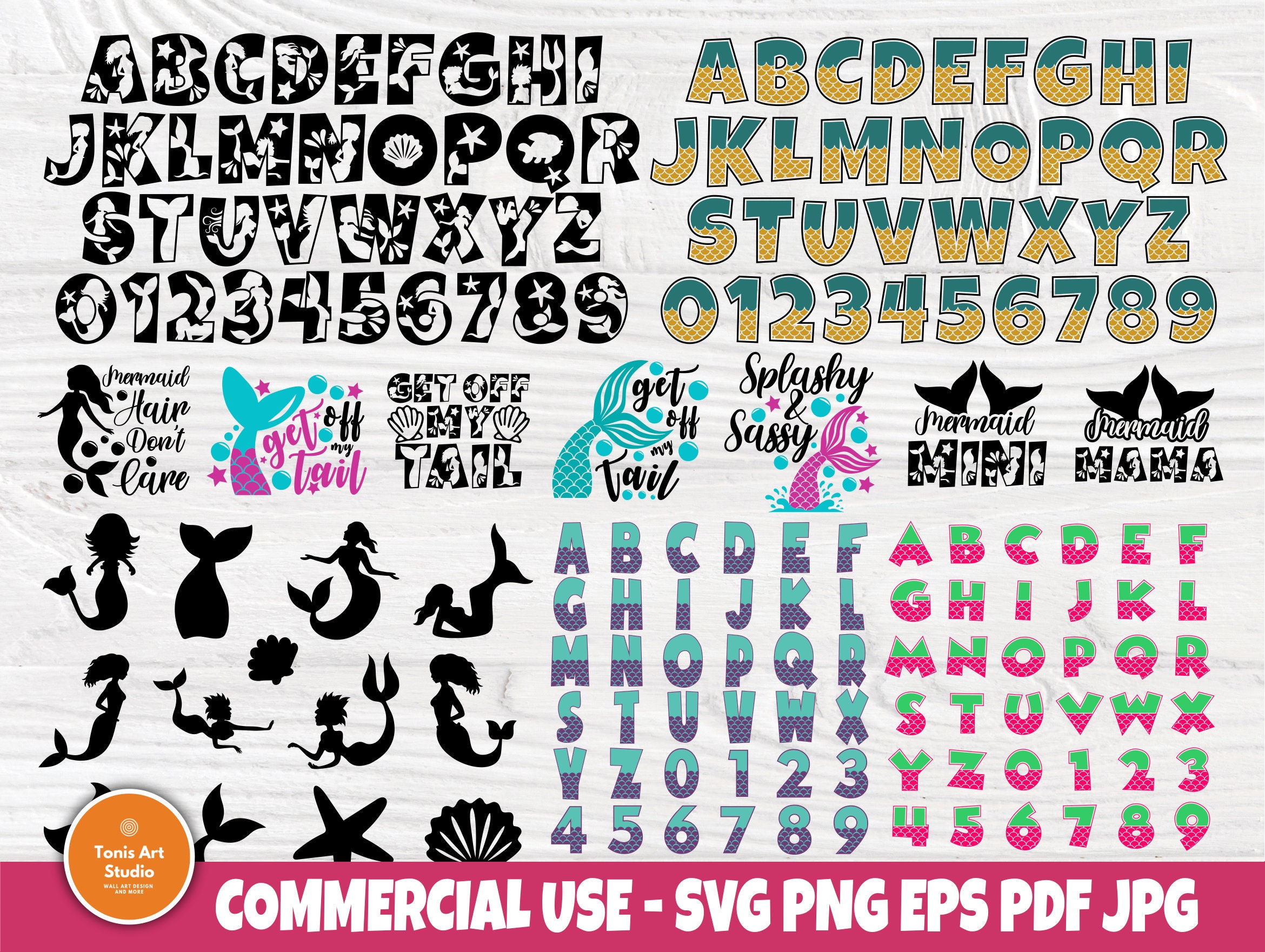Download Mermaid SVG Bundle, Mermaid Tail, Mermaid Party, Mermaid ...