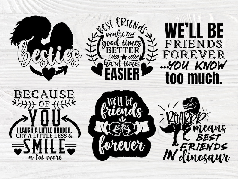 Download Best Friends Signs SVG Bundle Friendship Quotes | Etsy
