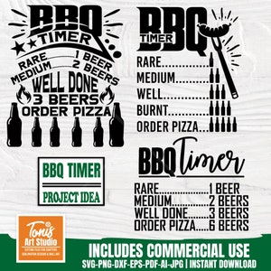 Bbq Timer SVG | Bbq Beer Timer Shirt | Papa Barbeque | Grillmaster SVG | Bbq Grillen geschnitten Datei | Grill Clipart | Cricut Cut Dateien