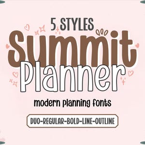 Polices Summit Planner, polices Goodnotes, police manuscrite, lot de polices, polices d'agenda numérique, polices de cahier