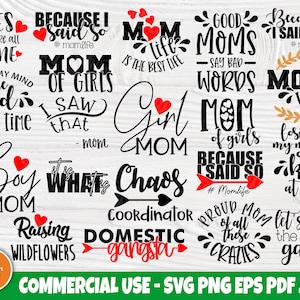 Mom Life Quotes SVG Bundle: Funny Mom Cut Files (Digital Download)