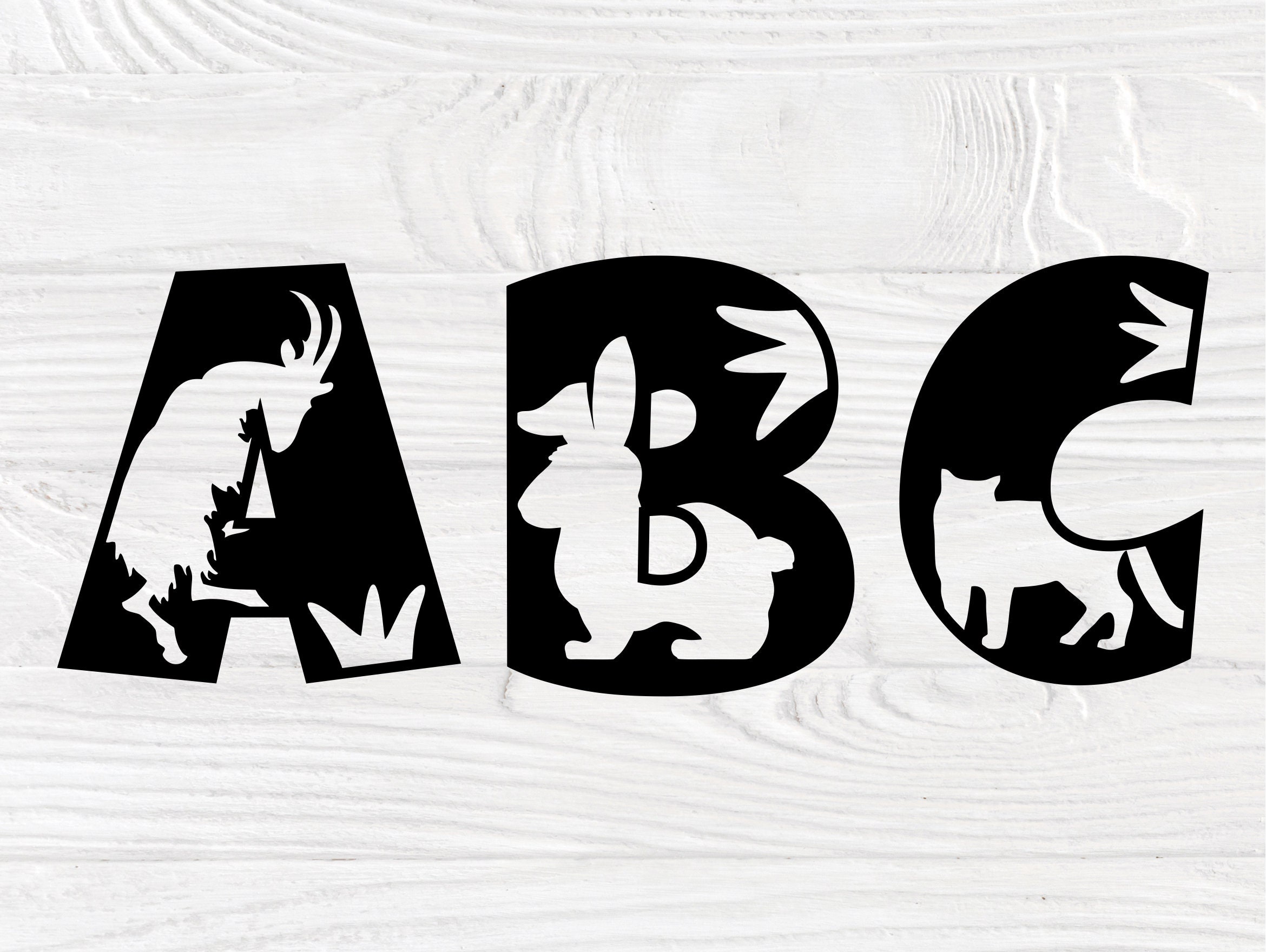 Download Animal Alphabet Svg | Farmhouse Font | Svg Files for ...