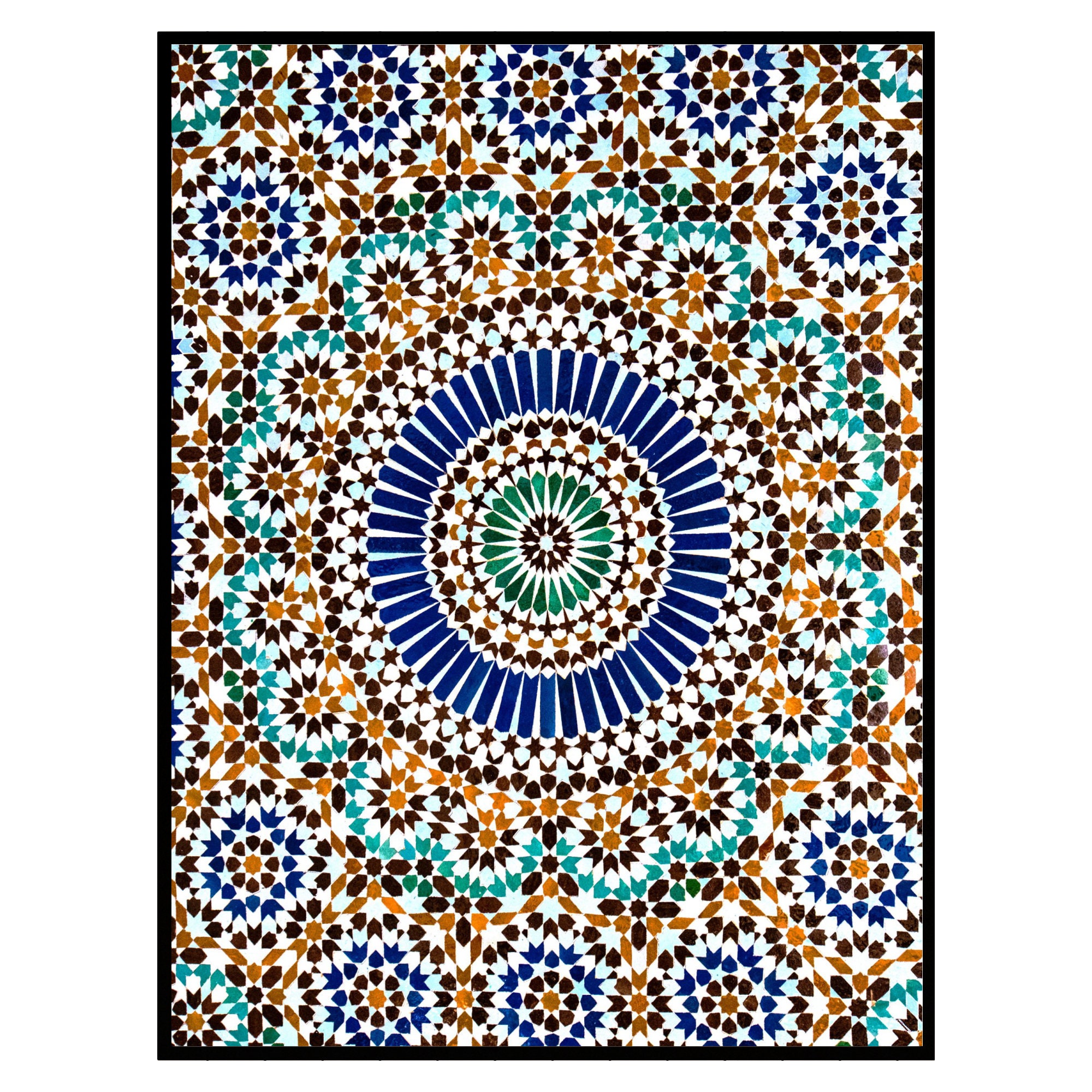 Moroccan Tile Wall Art Moroccan Pattern Print Boho Wall Art Etsy