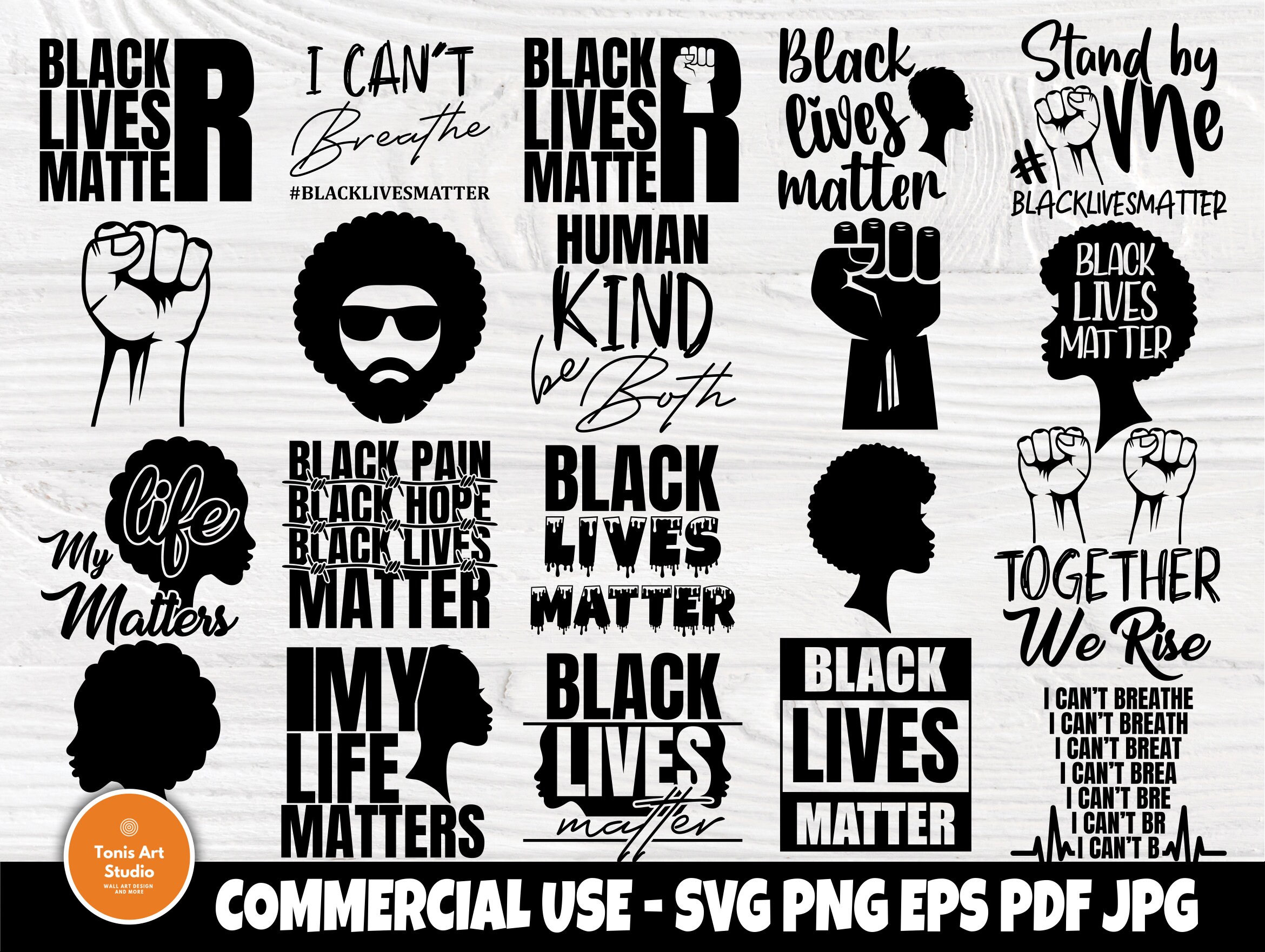 Black Lives Matter Svg Bundle I Cant Breathe Svg Etsy