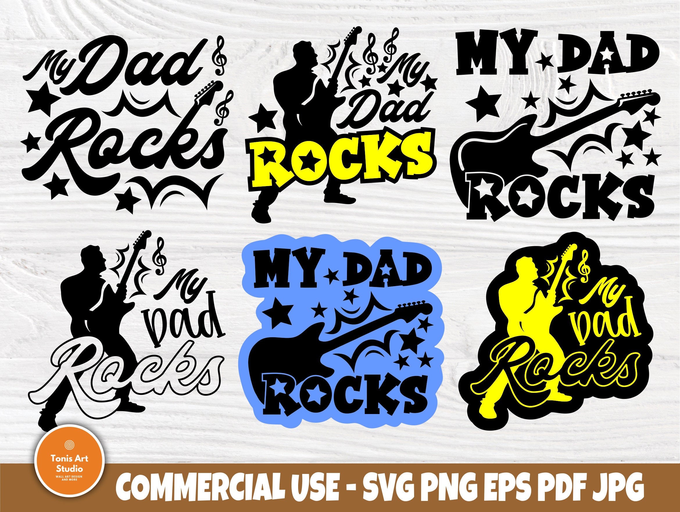 Download My Dad Rocks SVG, Guitar Svg, Fathers Day Svg File