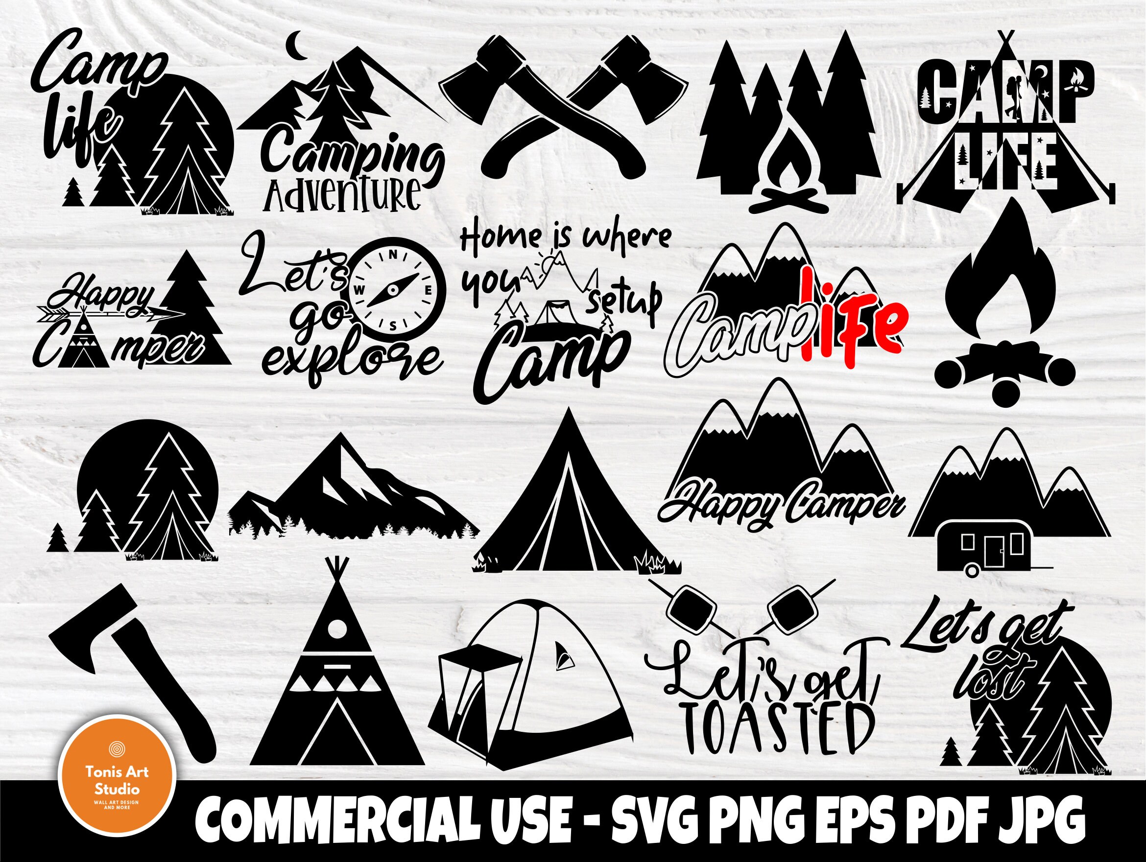 Download Camping SVG Bundle, Camper Svg, Explore, Adventure