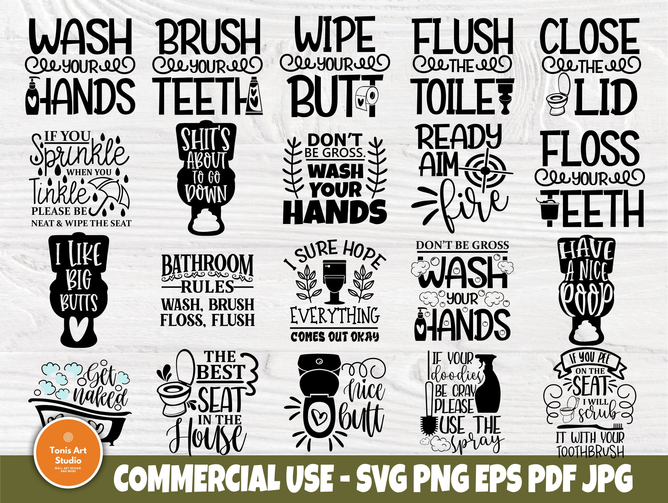 Download Bathroom Humor SVG Bundle, Funny Bathroom Svg