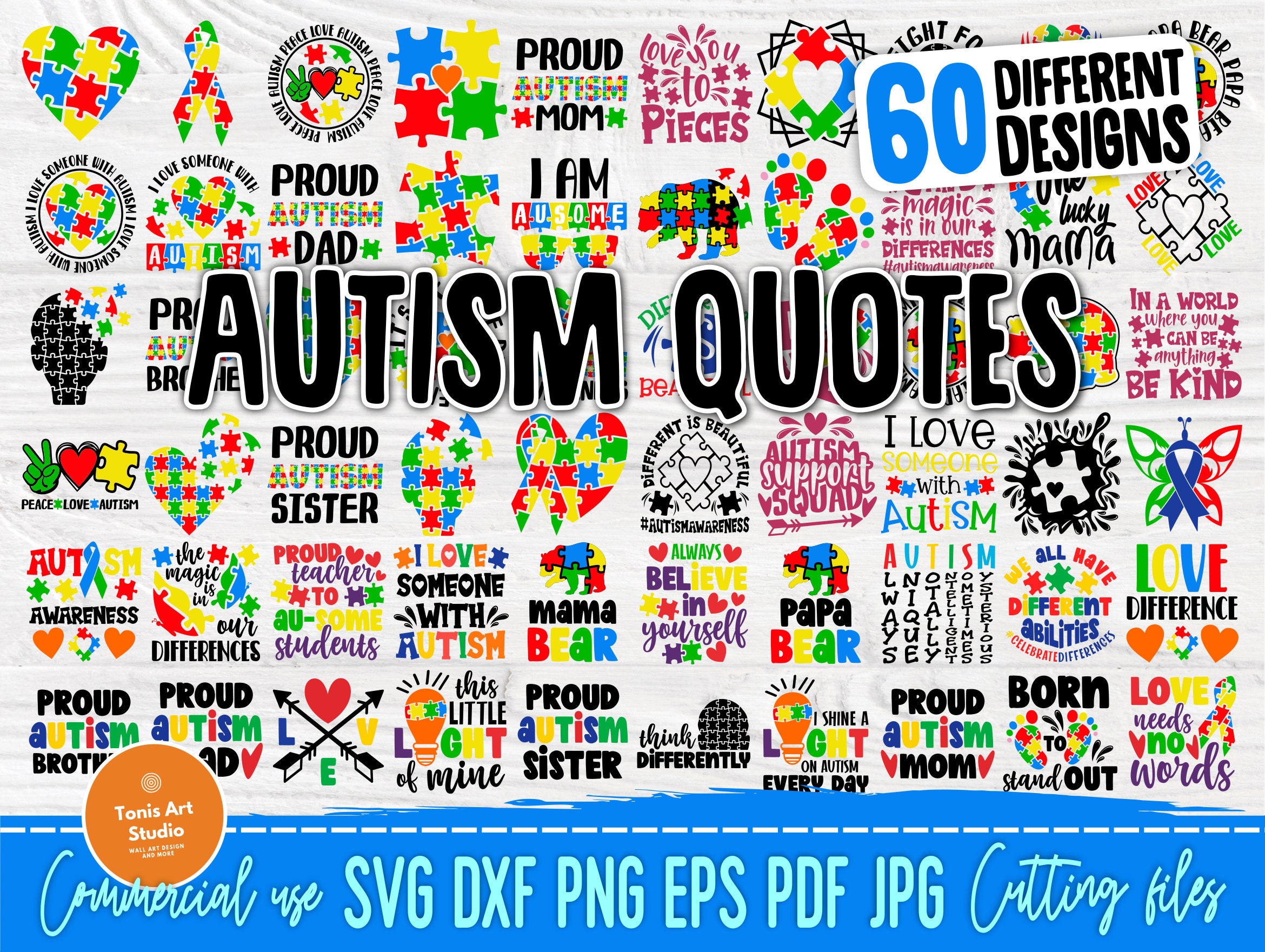 Download Autism Svg Bundle 60 Autism Quotes Svg Png
