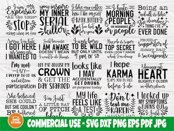 Funny Sayings SVG Bundle Shirt Svg Funny Sarcastic Quotes - Etsy Canada Funny Sayings SVG Bundle Shirt Svg Funny Sarcastic Quotes - Etsy Canada