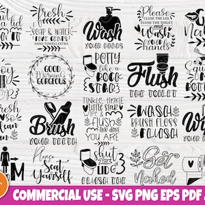 Bathroom SVG Bundle, Bathroom Signs, Svg Cut Files