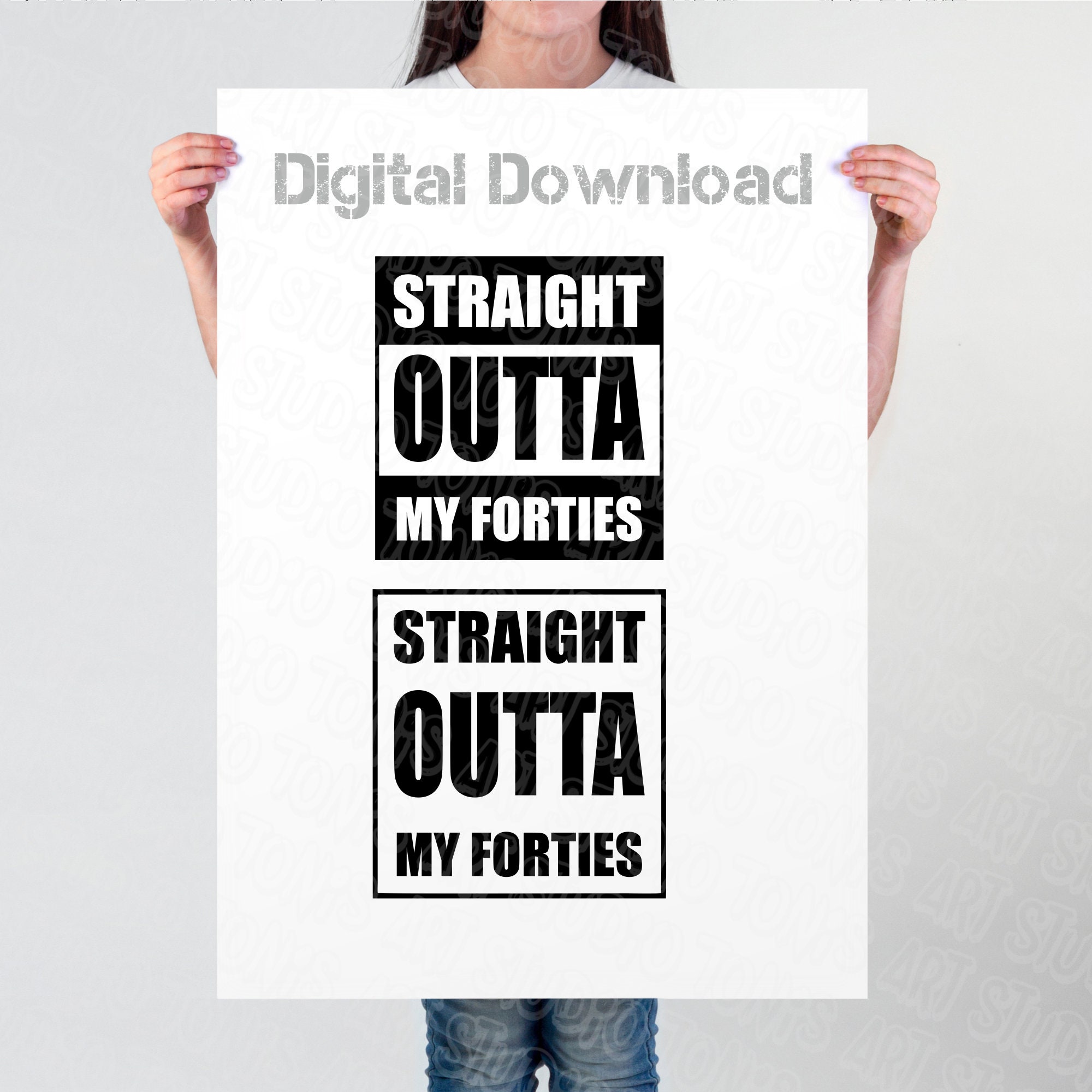 Download Straight Outta Svg Funny 50th Birthday Svg Silhouette Straight Outta My Forties Svg Cut File For Cricut Fifty Years Old Svg Fifty Shirt Clip Art Art Collectibles