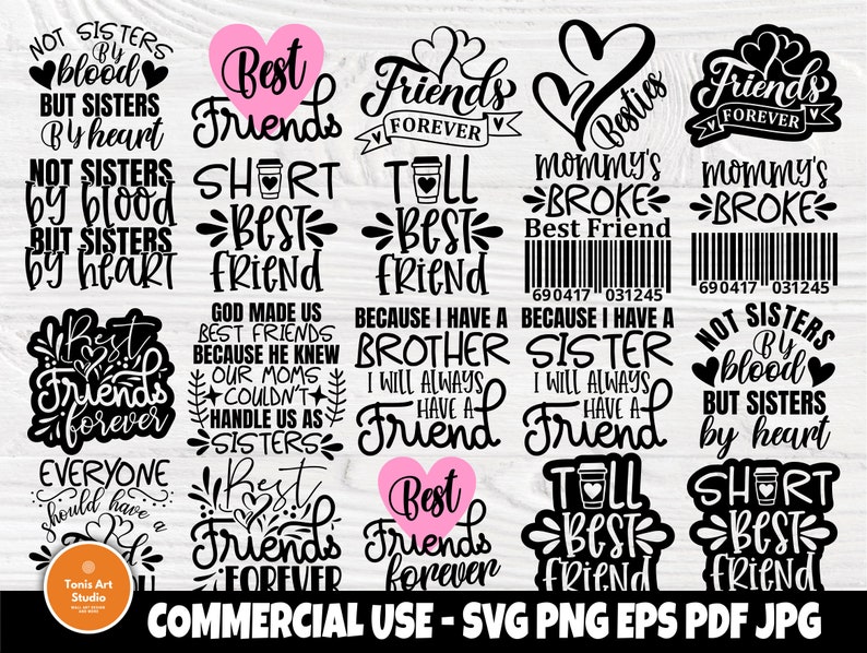 Download Best Friends SVG Bundle Besties Svg Sisters Svg | Etsy