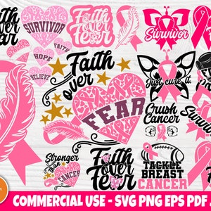 Paquete SVG de cáncer de mama, svg de sobreviviente, svg de cinta