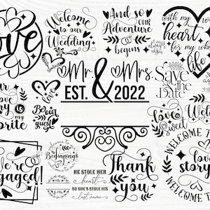 Wedding SVG Bundle, Marriage Svg, Bride Quotes, Groom Saying