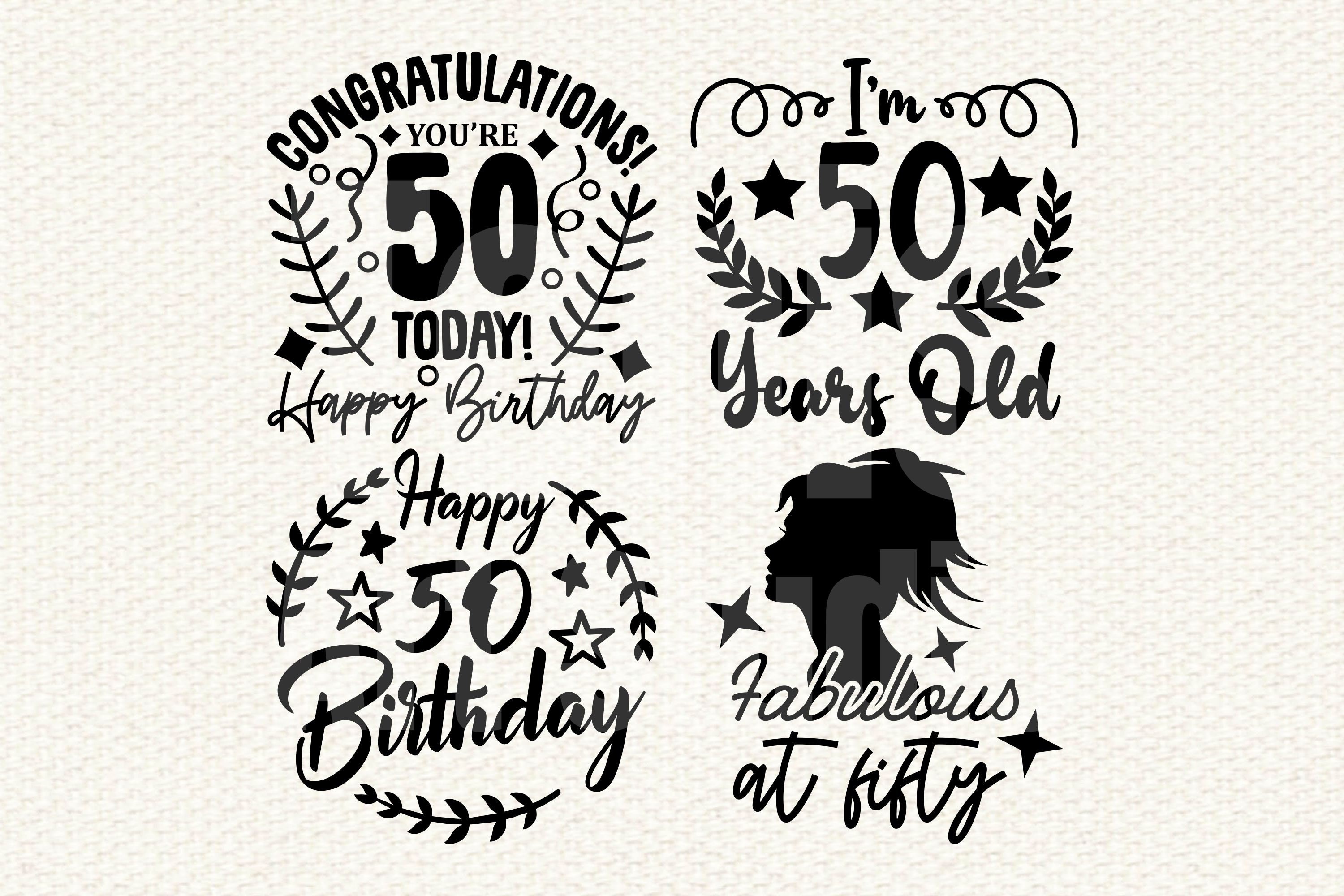 50th Birthday Svg Fifty Svg Hello 50 Svg Dxf