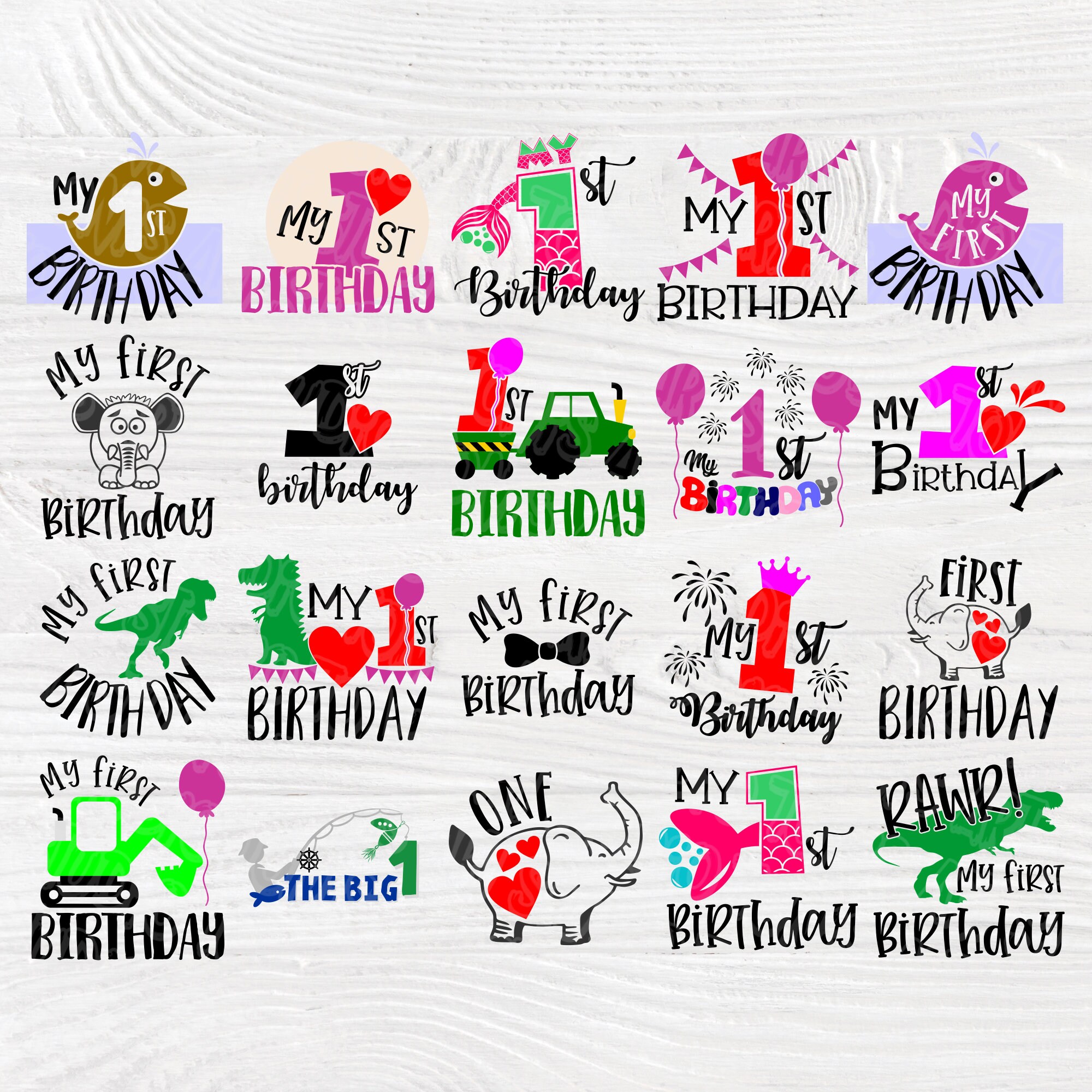Download First Birthday SVG Bundle, Birthday Boy & Girl Svg