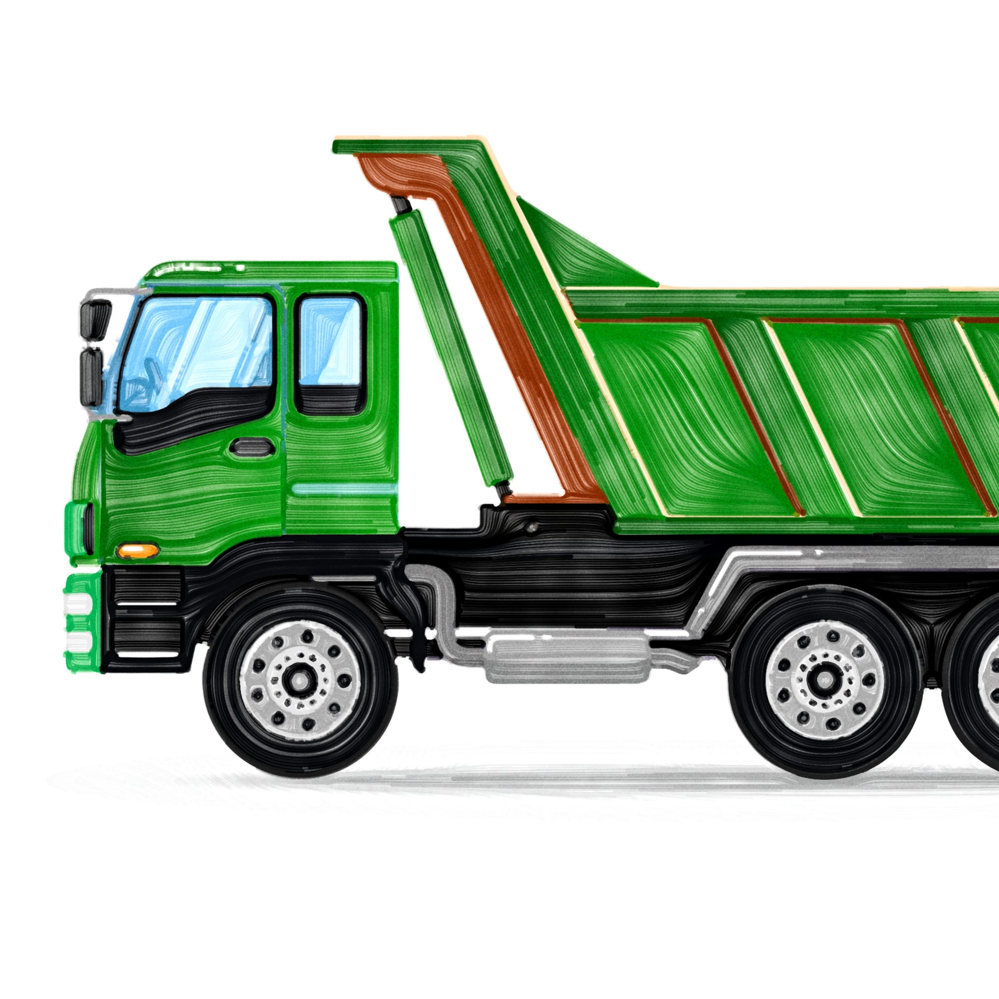 Dump Truck Wall Decor Wall Art Print Truck Watercolor Etsy