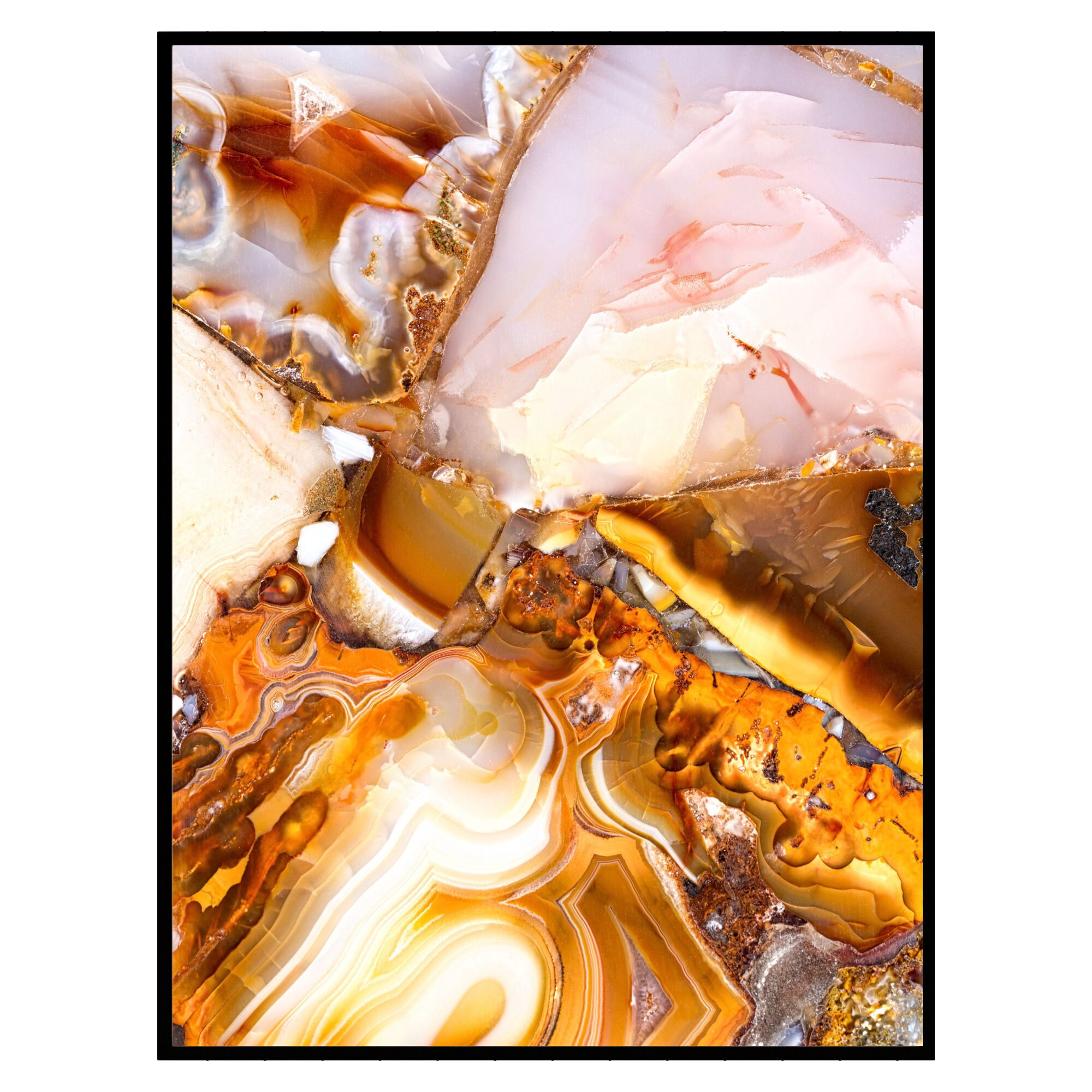 Agate Wall Art Print, Digital Download, Crystal Bronze Agate Decor