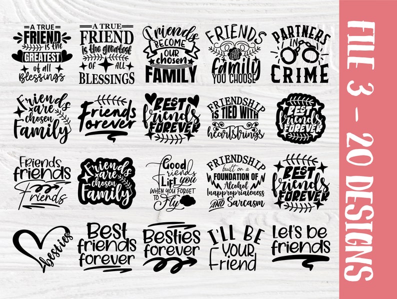 Download Friends SVG Bundle Best Friends Signs Friendship | Etsy