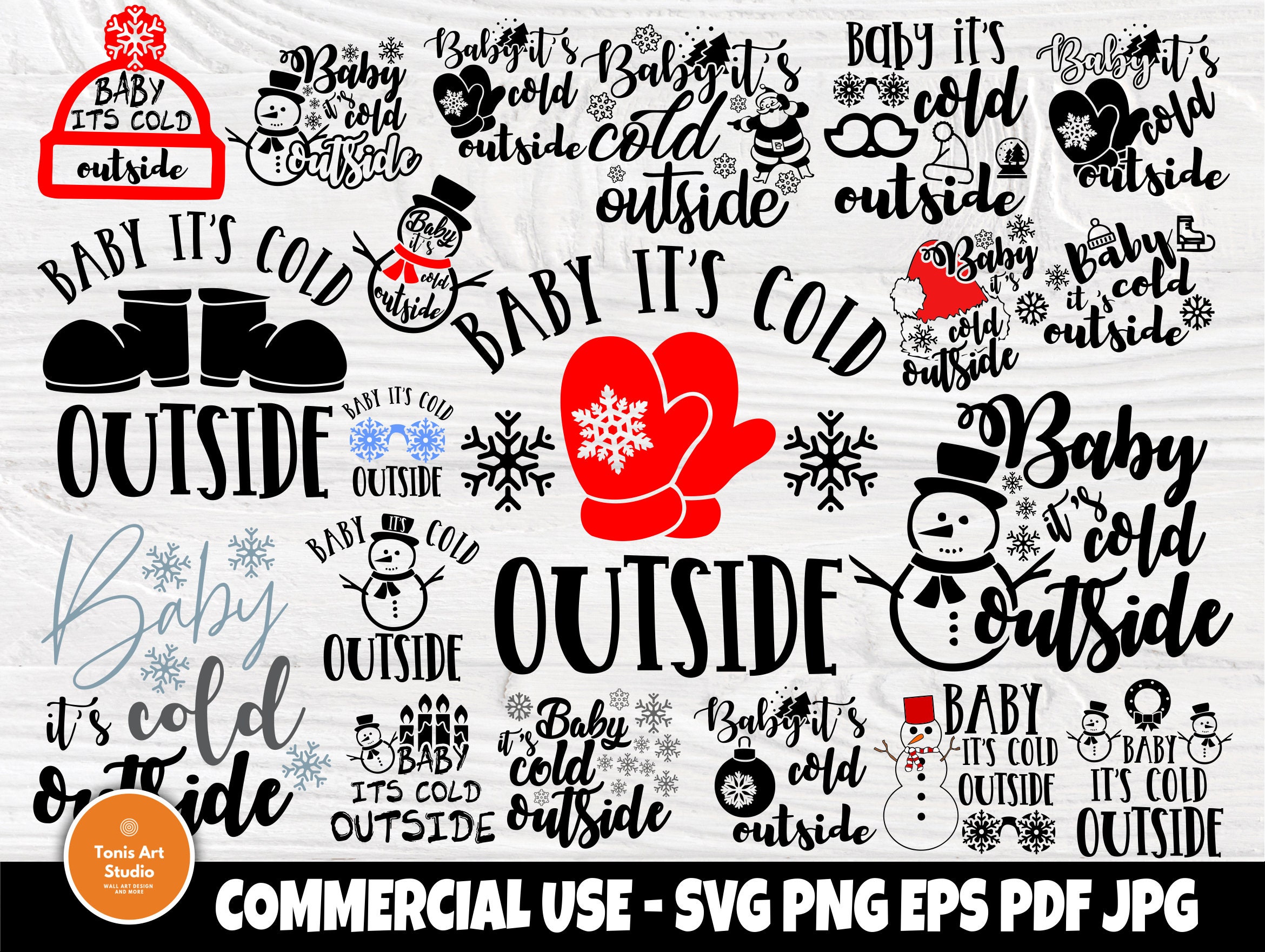 Baby Its Cold Outside Svg Bundle Winter Svg Files Etsy