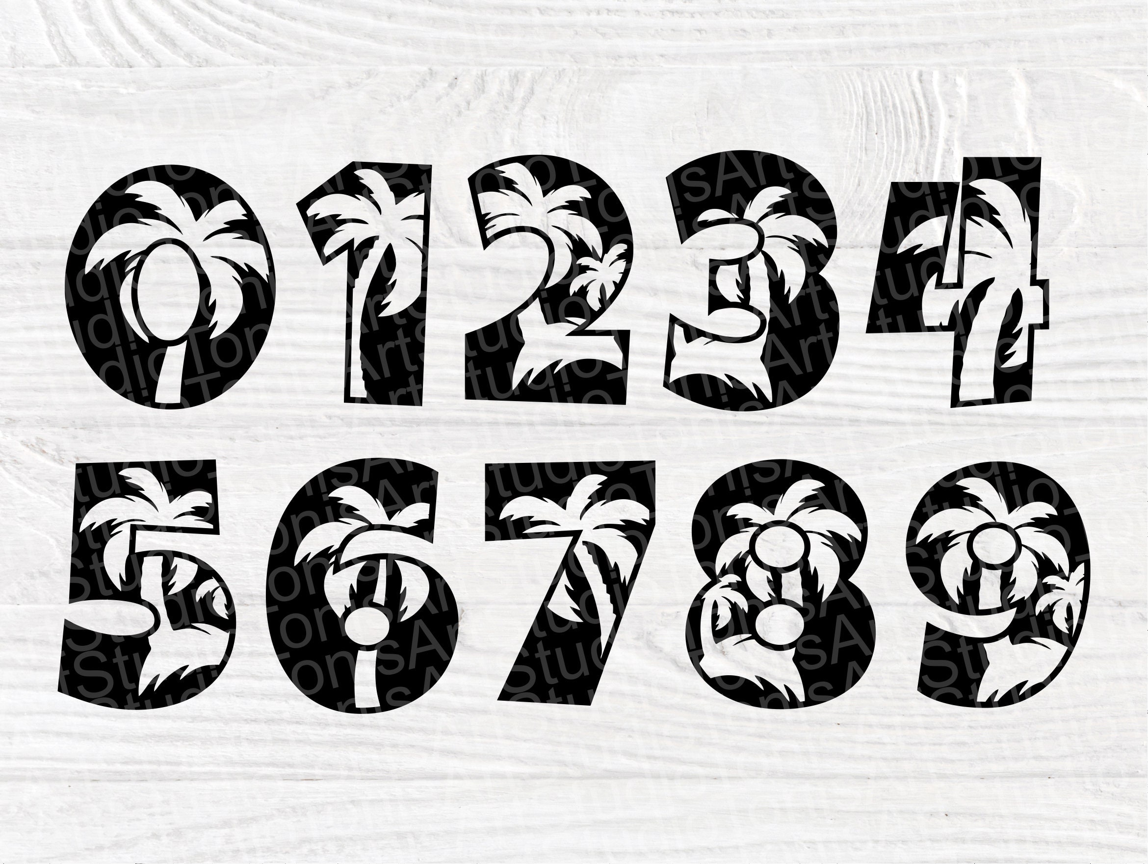 Palm Trees SVG Fonts Beach Monogram Alphabet Svg Etsy