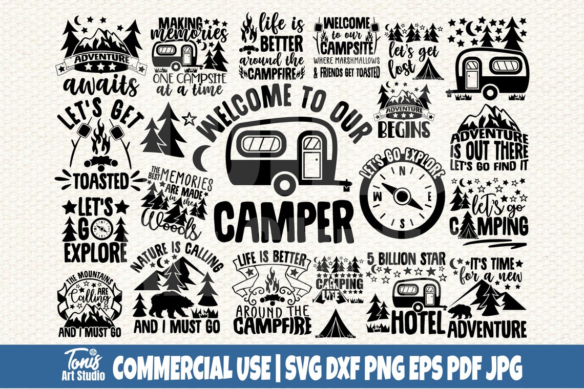 Download Camping SVG Bundle Svg Cut Files Commercial Use | Etsy