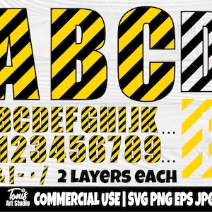 Fonte de construção SVG | Em construção svg | Alfabeto de construção | Letras de construção svg | Números de construção | Aniversário infantil svg