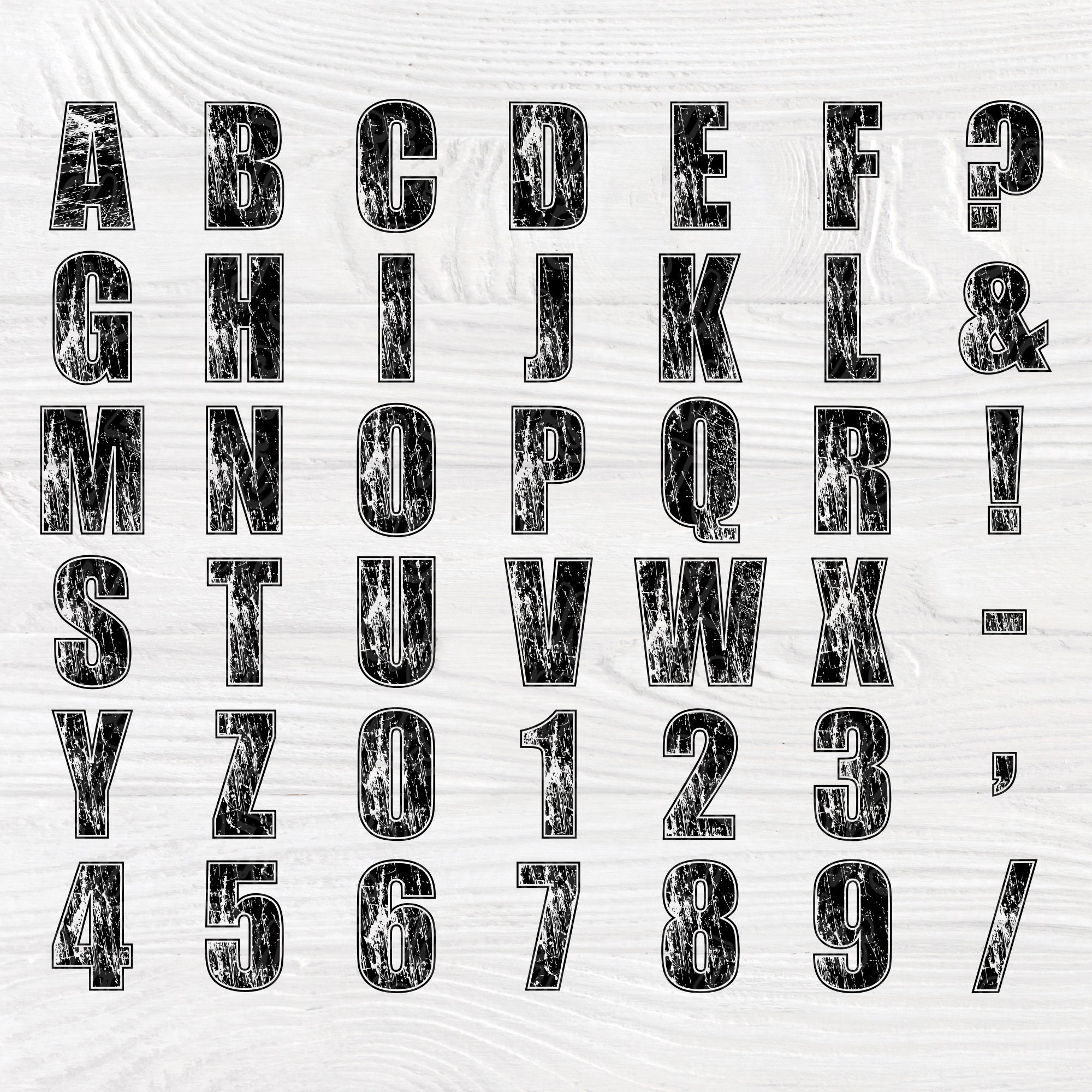 Download Distressed font SVG | Grunge alphabet svg | Distressed alphabet | Letters and numbers svg ...