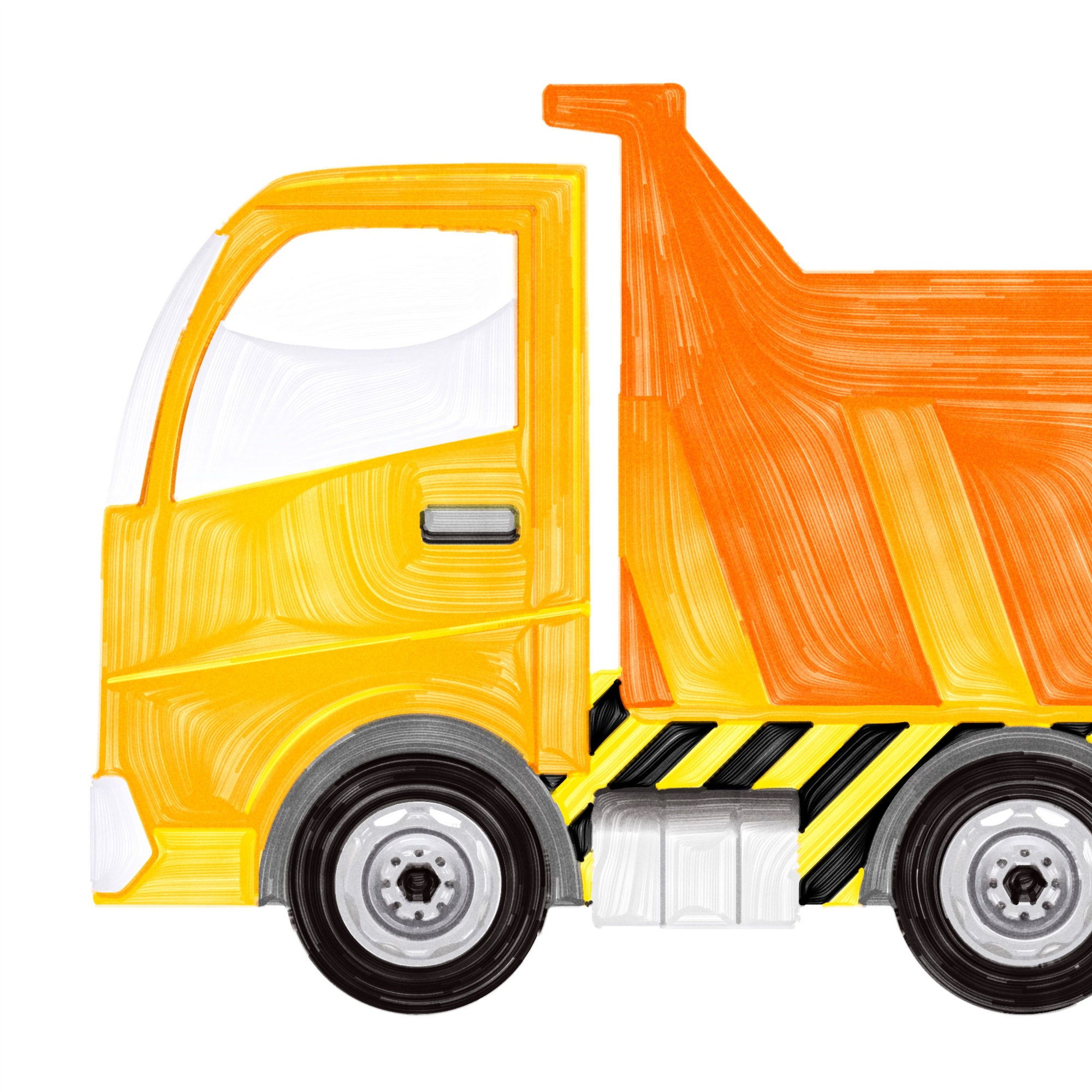 Dump Truck Wall Art Nursery Decor Watercolor Print Etsy