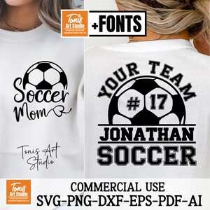 Voetbalteam SVG: balspeler sjabloon, moeder shirts gesneden bestanden (digitale download)