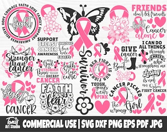 Breast Cancer SVG Bundle, Ribbon Svg, Survivor Svg