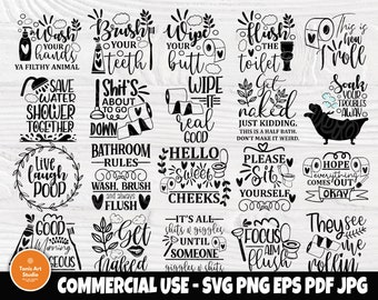 Bathroom SVG Bundle, Bathroom Signs, Svg Cut Files