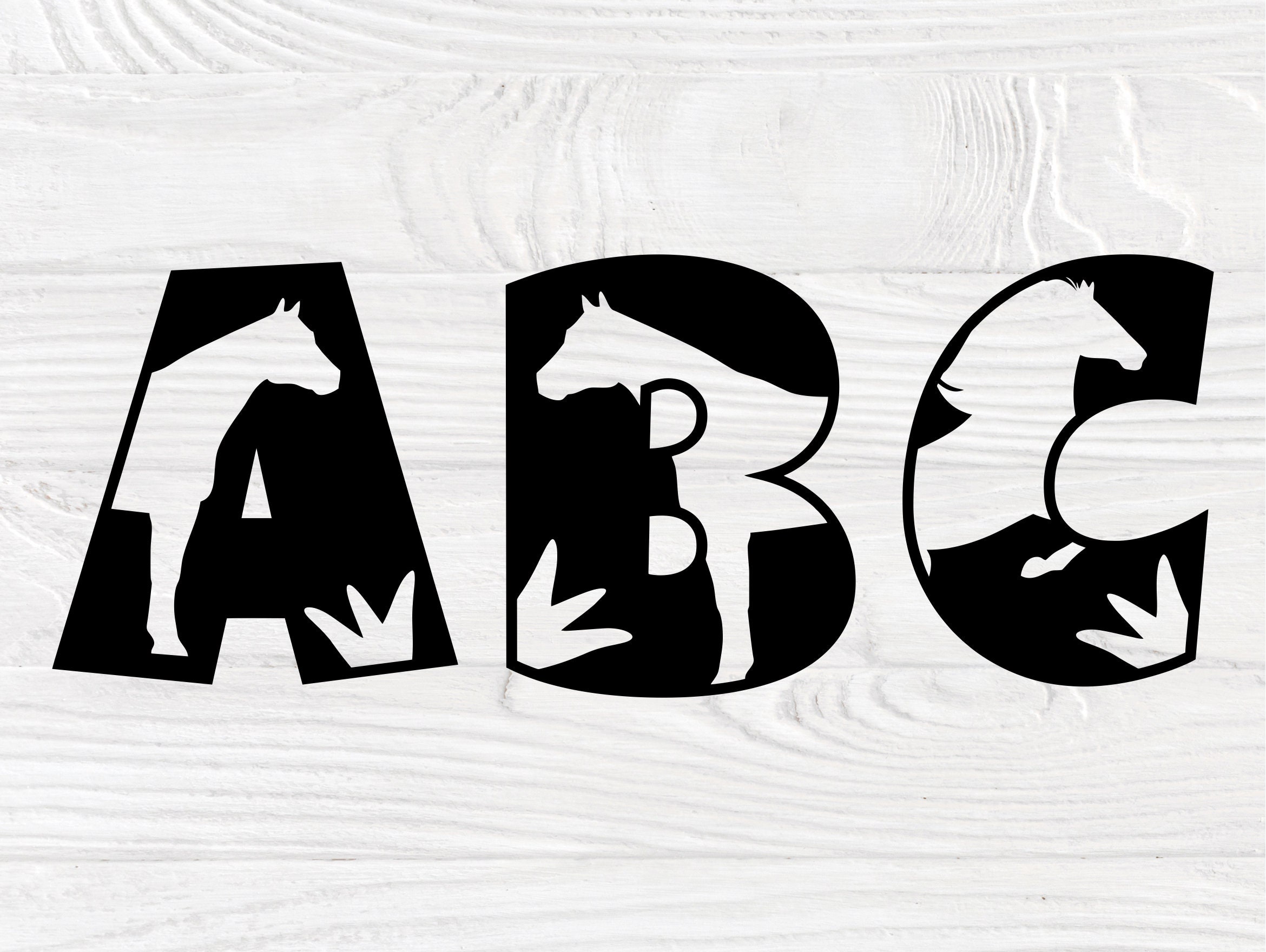 Download Horse SVG Fonts, Animal Alphabet, Horse Monogram
