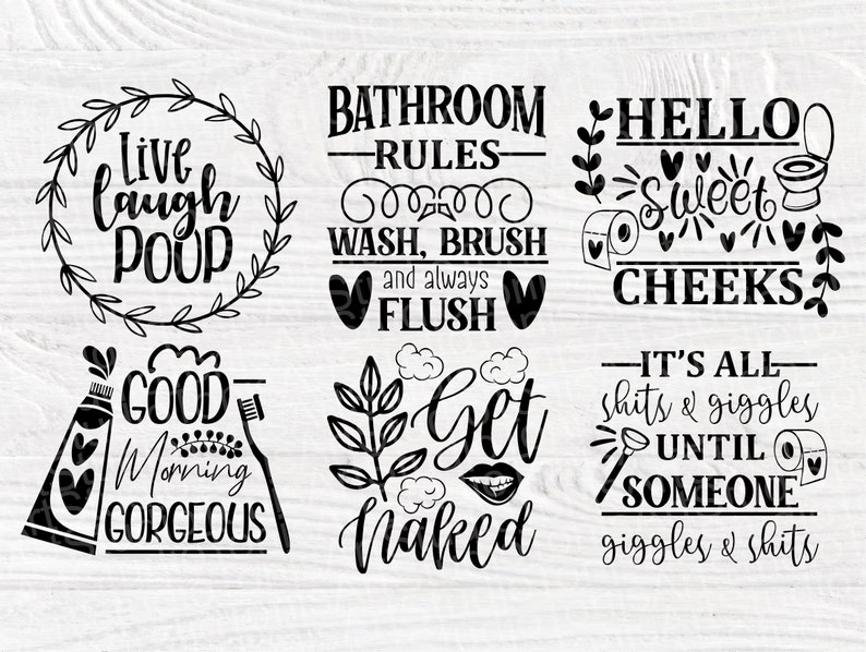 Download Bathroom SVG Bundle Bathroom Signs Svg Cut Files | Etsy