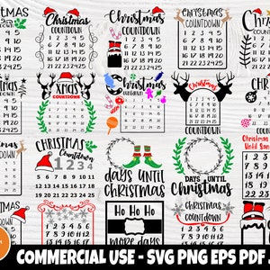 Christmas Countdown SVG Bundle, Advent Calendar