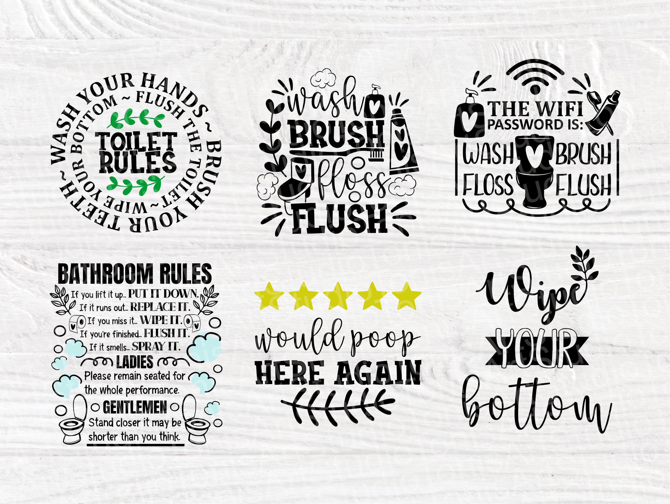 Download Bathroom SVG Bundle, Toilet Quotes, Svg Cut Files