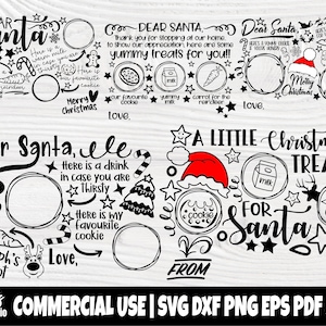 Biscotti per Santa Tray SVG, Pacchetto Svg canadese Santa Plate, Dolcetti per Babbo Natale, Caro Babbo Natale Svg, Natale Svg, Dolcetti di renna Svg