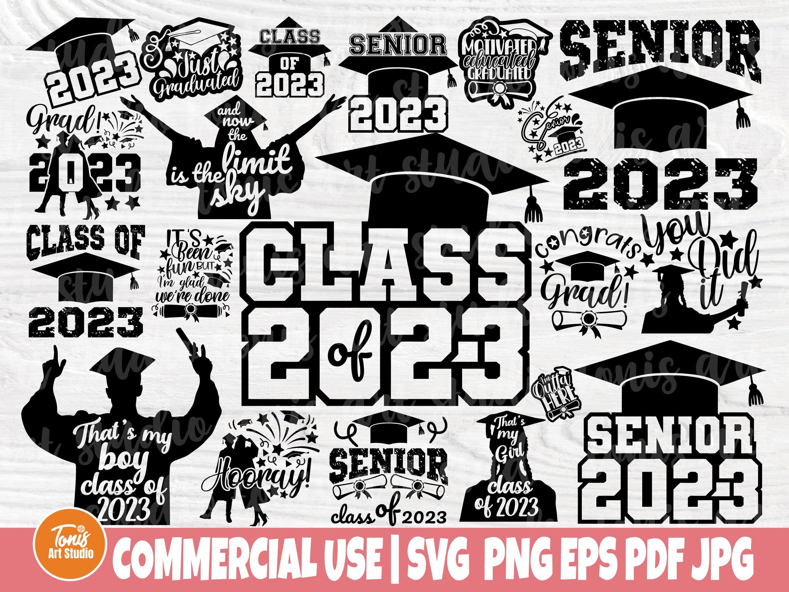 Senior Class Of 2023 Svg Png Graduation Svg Bundle Instant Etsy Uk