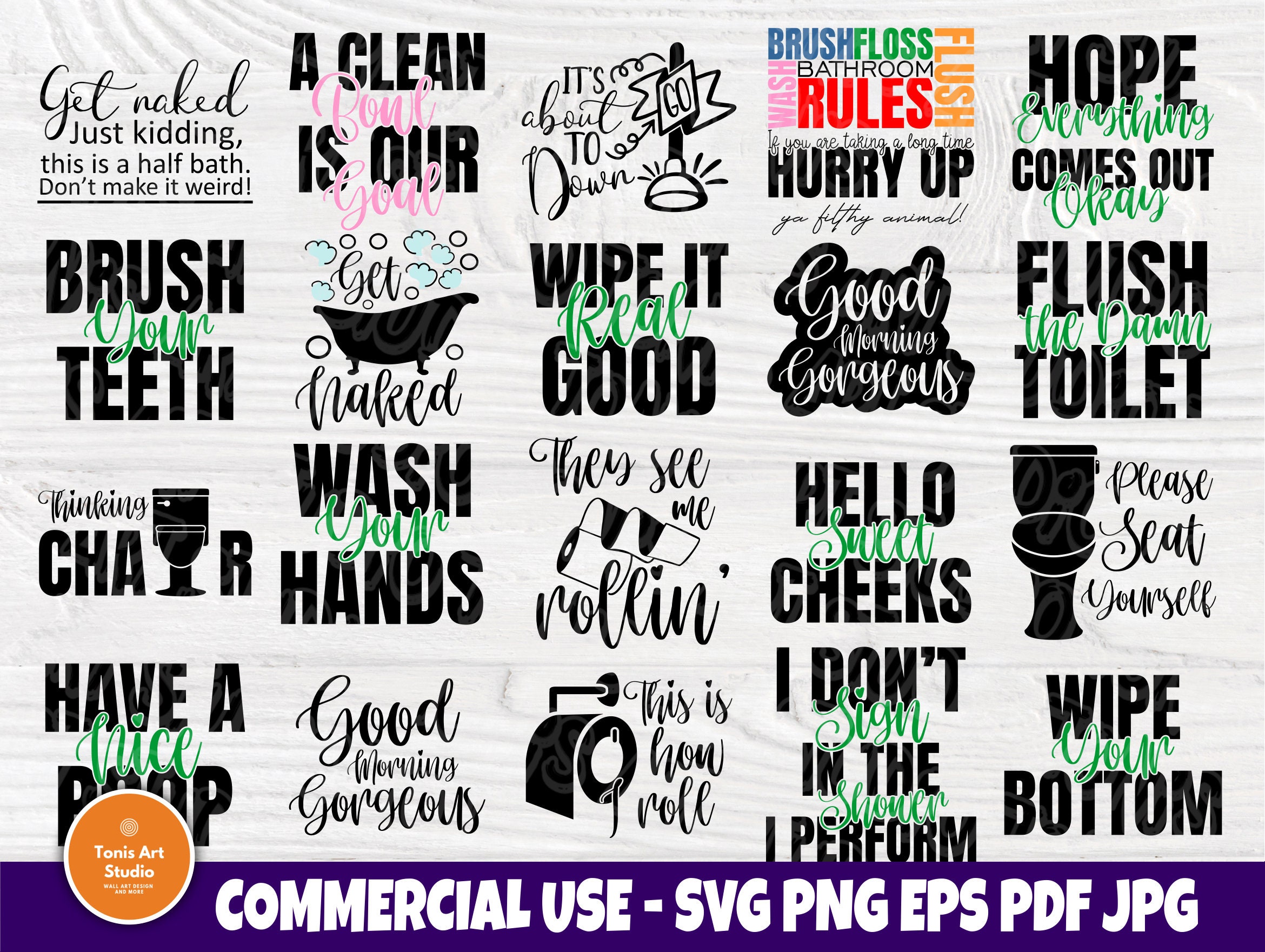 Download Funny Bathroom Svg Bundle Toilet Signs Svg Bundle