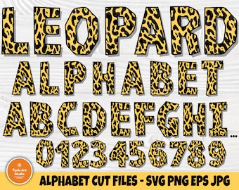 Leopard Font SVG, Leopard Alphabet, Leopard Letters Svg, Animal print letters, Cricut cutting file, Alphabet silhouette