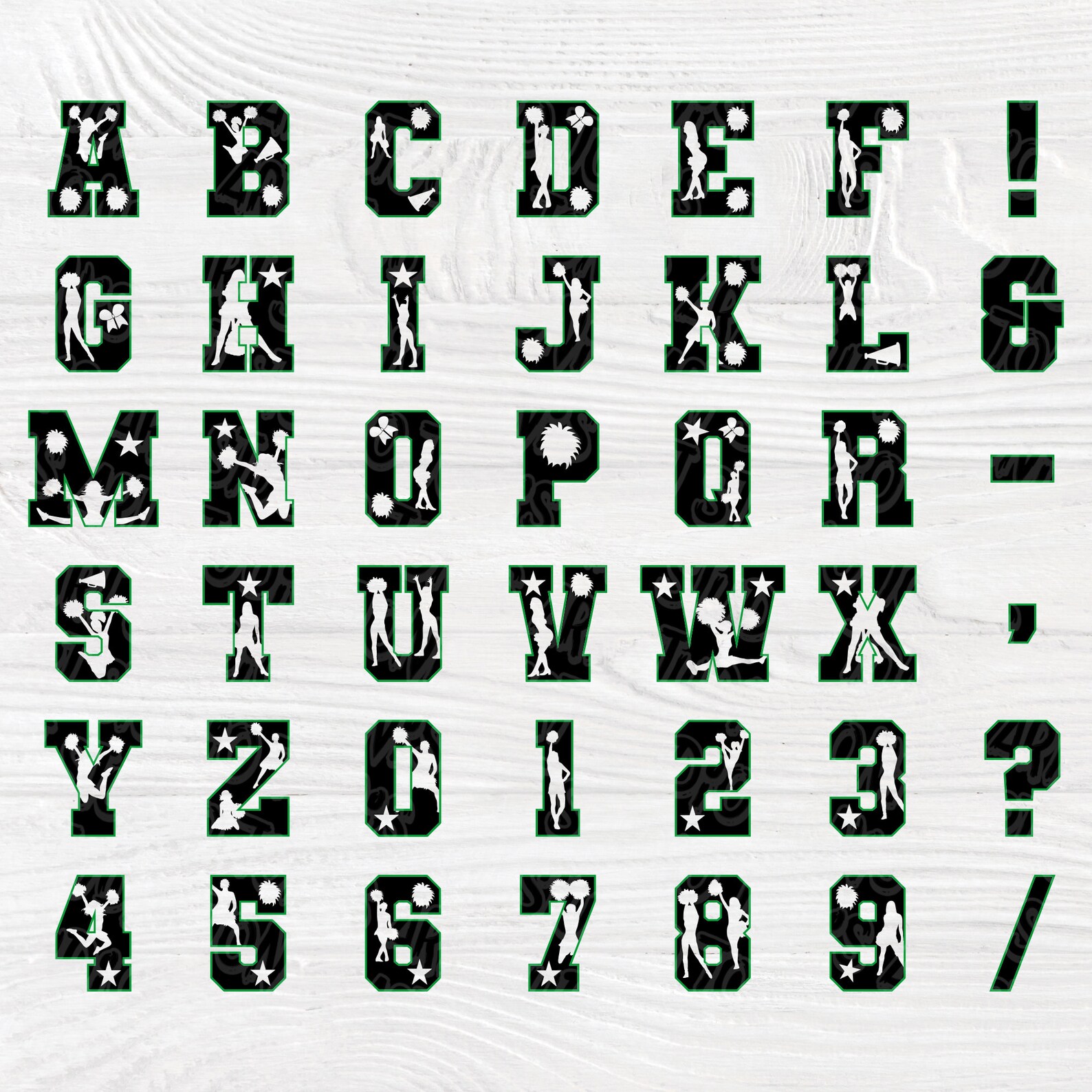 Cheer font SVG Cheer alphabet cut file Cheerleader svg Etsy