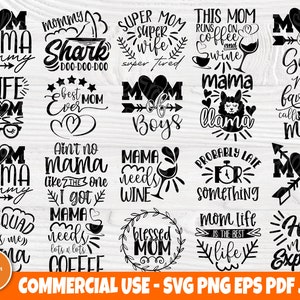 Mom Life SVG Bundle: Funny Mom Quotes, Shirt Designs (Digital Download)