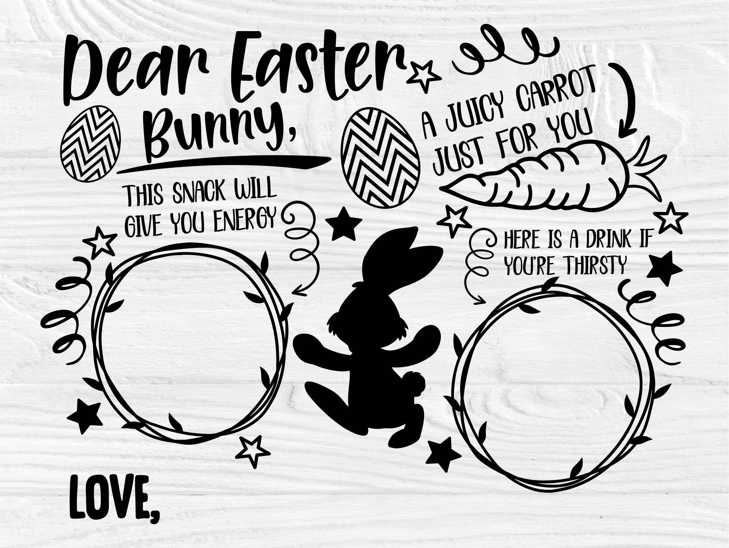 Easter Tray SVG Bundle, Dear Easter Bunny Svg